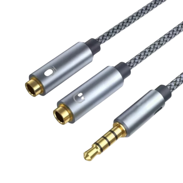3.5mm一分二音源線 耳機麥克風一分二轉接線1