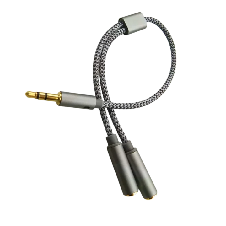 3.5mm一分二音源線 耳機麥克風一分二轉接線2