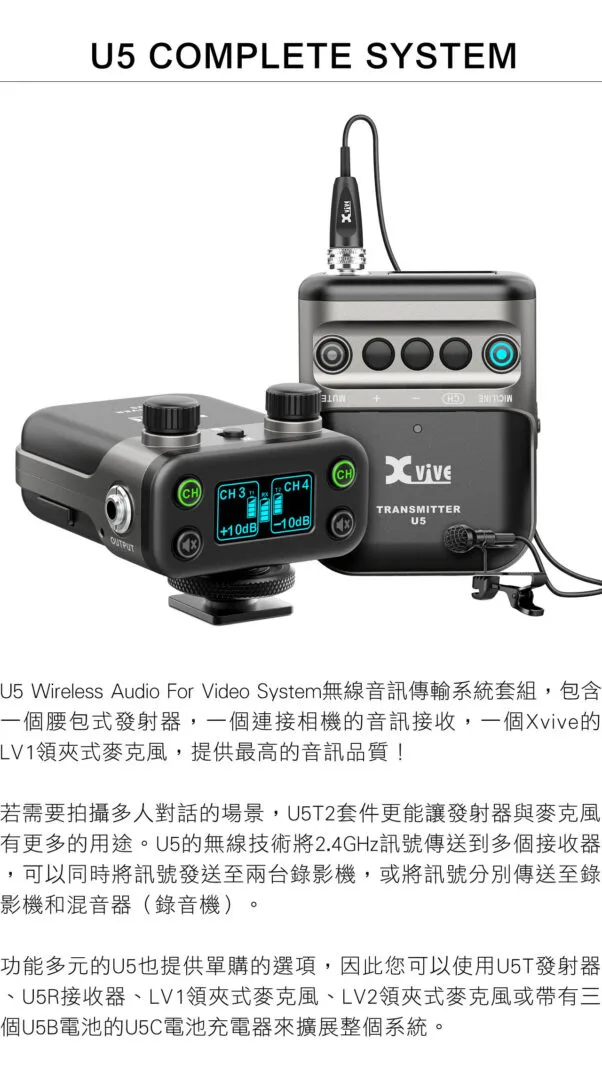 Xvive U5T2 Wireless Camera System 無線傳輸介面