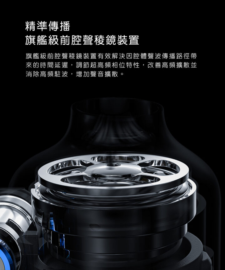 fiio fd3 pro 類鑽石振膜動圈mmcx可換線耳機 精準傳播 旗艦級前腔聲稜鏡裝置 旗艦級前腔聲稜鏡裝置有效解決因腔體聲波傳播路徑帶 來的時間延遲,調節超高頻相位特性,改善高頻擴散並 消除高頻駐波,增加聲音擴散。