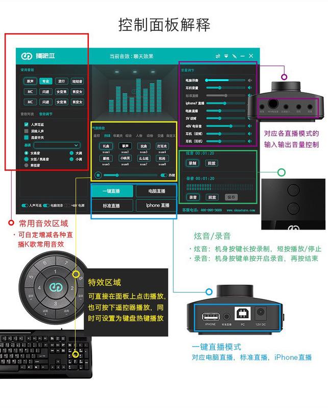 【免運秒出+送手機夾】森然播吧三代 森然三代 I7可邊充邊播 手機 電腦 聲卡 森然3代 森然音效卡 手機直播 直播