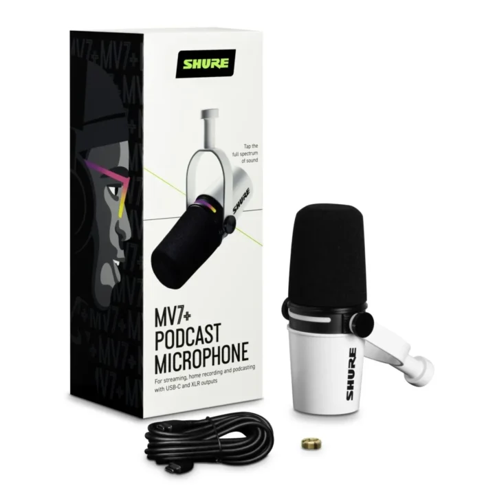 shure 舒爾 mv7+ podcast usb/xlr雙輸出動圈麥克風(白) shure 舒爾 mv7+ podcast usb/xlr雙輸出動圈麥克風(白)