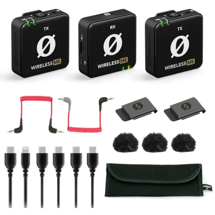 RØDE Wireless ME 無線麥克風配件圖 RØDE Wireless ME 一對二無線麥克風完整配件圖