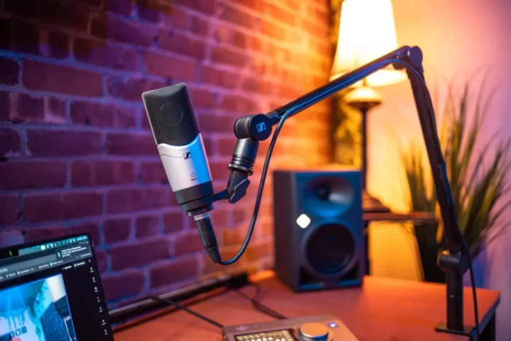 Sennheiser MK4 主播使用示意 Sennheiser MK4 主播使用示意,其他設備僅供情境展示