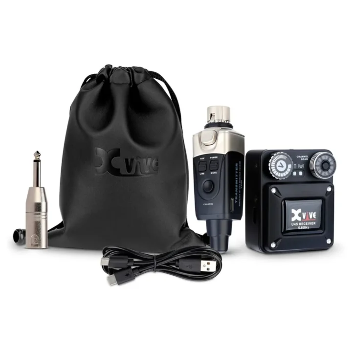 Xvive U45 黑色款 配件商品圖 Xvive U45 黑色無線入耳監聽系統與配件