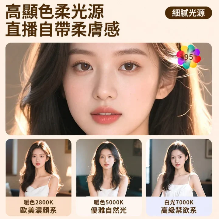 L30 高顯色柔光與三種色溫示意