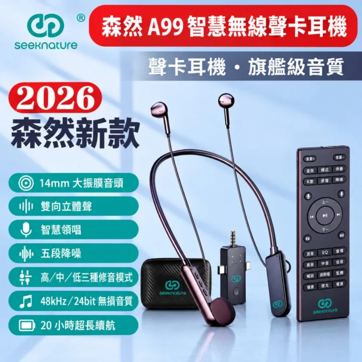森然 A99 無線聲卡耳機主圖 森然 A99 智慧無線聲卡耳機